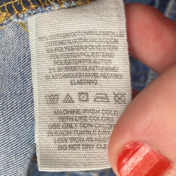 Free People Women's Denim Blue Busted Knee Skinny Jeans Size 26 - Picture 10 of 10